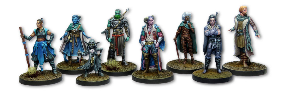 Painted minis from Critical Role's second campaign. 