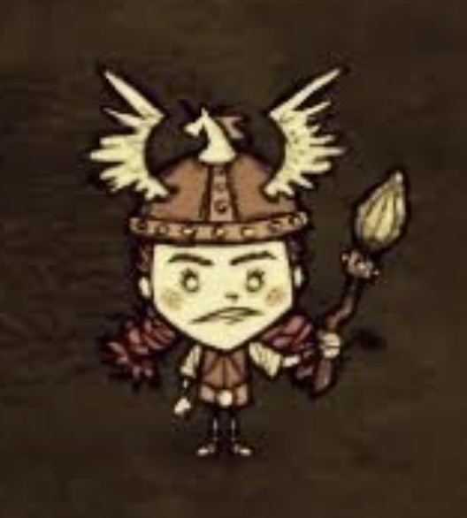 Wigfrid with her spear and helmet