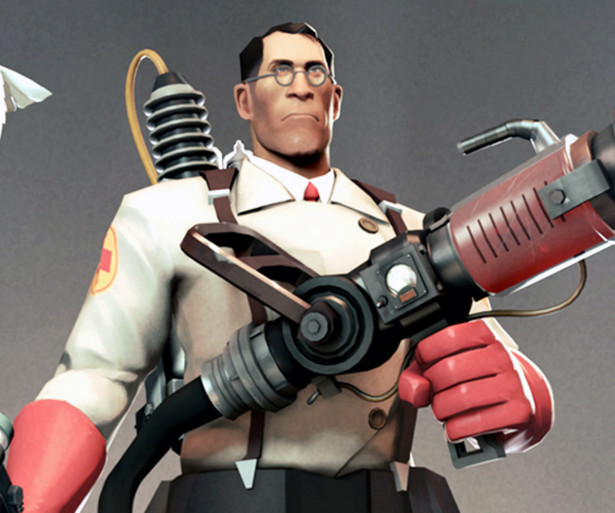 The Medic class in Team Fortress 2 in all his glory