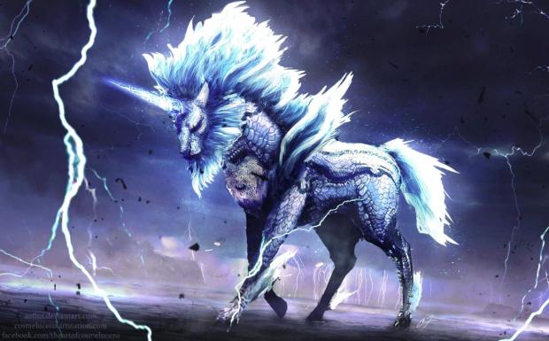 A Kirin charges up his electric attacks