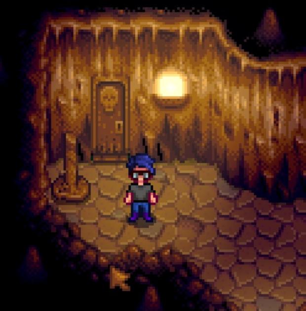 Character armed and ready to face Skull Cavern in Stardew Valley
